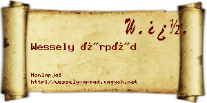 Wessely Árpád névjegykártya